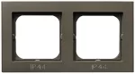 Ramka podwójna do łączników IP-44; SONATA; CZEKOLADOWY METALIK; RH-2R/40