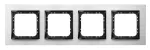 Ramka poczwórna; IMPRESJA; SZCZOTKOWANE ALUMINIUM; R-4YAC/62/25