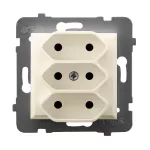 Gniazdo potrójne EURO; ARIA; ECRU; GP-3U/m/27