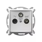 Gniazdo RTV-SAT z dwoma wyjściami SAT; ARIA; BIAŁY; GPA-U2S/m/00