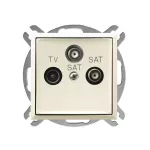 Gniazdo RTV-SAT z dwoma wyjściami SAT; ARIA; ECRU; GPA-U2S/m/27