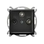 Gniazdo RTV-SAT z dwoma wyjściami SAT; ARIA; CZARNY MATOWY; GPA-U2S/m/33
