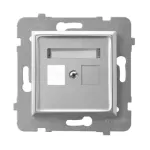 Obudowa gniazda pojedynczego typu Keystone prosta; ARIA; SREBRO; GPK-1U/p/18