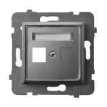 Obudowa gniazda pojedynczego typu Keystone prosta; ARIA; SZARY MAT; GPK-1U/p/70