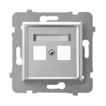 Obudowa gniazda podwójnego typu Keystone prosta; ARIA; SREBRO; GPK-2U/p/18