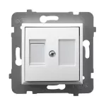 Obudowa gniazda pojedynczego z przesłoną typu Keystone prosta; ARIA; BIAŁY; GPK-1UP/p/00
