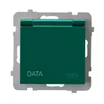 Gniazdo bryzgoszczelne z uziemieniem DATA z kluczem uprawniającym IP-44 wieczko w kolorze wyrobu; AS; ZIELONY; GPH-1GZK/m/12/w