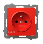 Gniazdo pojedyncze z uziemieniem DATA produkt zawiera nanocząsteczki srebra; AS ANTYBAKTERYJNY; BIAŁY; GP-1GAZD/m/00