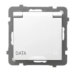 Gniazdo bryzgoszczelne z uziemieniem DATA IP-44 wieczko w kolorze wyrobu, produkt zawiera nanocząsteczki srebra; AS ANTYBAKTERYJNY; BIAŁY; GPH-1GAZD/m/00/w