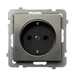 Gniazdo pojedyncze schuko; SONATA STAL INOX; STAL INOX; GP-1RMS/m/37