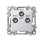Gniazdo RTV-SAT z dwoma wyjściami SAT; SZAFIR; BIAŁY; GPA-Z2S/m/00