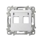Obudowa gniazda podwójnego typu Keystone prosta; SZAFIR; BIAŁY; GPK-2Z/p/00
