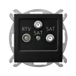 Gniazdo RTV-SAT z dwoma wyjściami SAT; AS; CZARNY MATOWY; GPA-G2S/m/33
