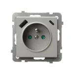 Gniazdo pojedyncze z uziemieniem z przesłonami torów prądowych, z ładowarką USB A+C; SONATA; KASZMIR; GP-1RZPUSBAC/m/82
