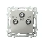 Gniazdo RTV-SAT z dwoma wyjściami SAT; SZAFIR; KASZMIROWY BEŻ; GPA-Z2S/m/83