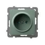 Gniazdo pojedyncze z przesłonami torów prądowych; AS; ZIELONY MAT; GP-1GP/m/84