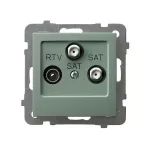 Gniazdo RTV-SAT z dwoma wyjściami SAT; AS; ZIELONY MAT; GPA-G2S/m/84