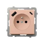 Gniazdo pojedyncze z uziemieniem z przesłonami torów prądowych, z ładowarką USB A+C; SONATA; MORELA; GP-1RZPUSBAC/m/88