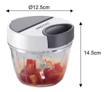 KINGHOFF ROZDRABNIACZ KUCHENNY NAPĘDZANY MECHANICZNIE BIAŁY 900ml