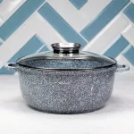 KLAUSBERG GARNEK Z POKRYWKĄ MARMUREK 20cm 2,3L STAL SZARY