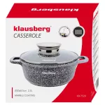 KLAUSBERG GARNEK Z POKRYWKĄ MARMUREK 20cm 2,3L STAL SZARY