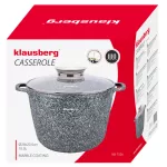 KLAUSBERG GARNEK Z POKRYWKĄ MARMUREK 28cm 10L STAL SZARY