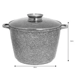 KLAUSBERG GARNEK Z POKRYWKĄ MARMUREK 28cm 10L STAL SZARY
