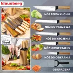 KLAUSBERG NOŻE KUCHENNE ZESTAW  5 NOŻY + OBIERACZKA