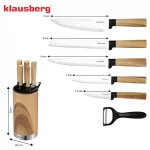KLAUSBERG NOŻE KUCHENNE ZESTAW  5 NOŻY + OBIERACZKA