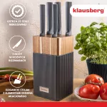 KLAUSBERG NOŻE KUCHENNE ZESTAW  6 ELEMENTÓW Z BLOKIEM AKACJOWYM STAL NIERDZEWNA