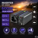 Qoltec Przetwornica napięcia Monolith 600 MS Wave | 12V na 230V | 300/600W | USB