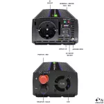 Qoltec Przetwornica napięcia Monolith 600 MS Wave | 12V na 230V | 300/600W | USB