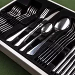 KINGHOFF SZTUĆCE ZESTAW 24 ELEMENTY STAL POŁYSK