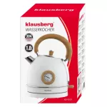 KLAUSBERG CZAJNIK ELEKTRYCZNY Z TERMOMETREM 1,8L BIAŁY Z DREWNEM STAL NIERDZEWNA 1850-2200W