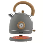 KLAUSBERG CZAJNIK ELEKTRYCZNY Z TERMOMETREM 1,8L SZARY Z DREWNEM STAL NIERDZEWNA 1850-2200W