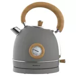 KLAUSBERG CZAJNIK ELEKTRYCZNY Z TERMOMETREM 1,8L SZARY Z DREWNEM STAL NIERDZEWNA 1850-2200W