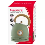 KLAUSBERG CZAJNIK ELEKTRYCZNY Z TERMOMETREM 1,8L ZIELONY Z DREWNEM STAL NIERDZEWNA 1850-2200W