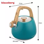 KLAUSBERG CZAJNIK TRADYCYJNY Z GWIZDKIEM 2,5L TURKUSOWY KOLOR
