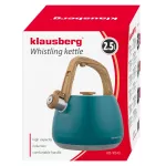 KLAUSBERG CZAJNIK TRADYCYJNY Z GWIZDKIEM 2,5L TURKUSOWY KOLOR