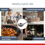 KLAUSBERG PATELNIA WOK 28cm MARMUROWA CZARNA Z POKRYWKĄ