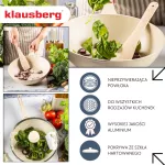 KLAUSBERG PATELNIA WOK 28cm MARMUROWA KREMOWA Z POKRYWKĄ