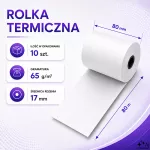 Qoltec Rolka termiczna 80 x 80 | 65g/m2 | 10szt. | BPA free