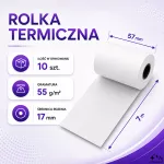 Qoltec Rolka termiczna 57 x 7 | 55g/m2 | 10szt. | BPA free