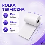 Qoltec Rolka termiczna 57 x 27 | 55g/m2 | 10szt. | BPA free
