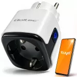 Qoltec Inteligentne gniazdko Wi-Fi 16A | Timer | Watomierz | Tuya | Smart Life | Amazon Alexa | Google assistant
