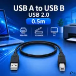 Qoltec Kabel USB 2.0 A męski | B męski | 0.5m