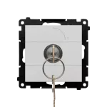 Simon 55 WMDL-0K014x-143 Łącznik na kluczyk chwilowy – przycisk (moduł) 2 pozycyjny „0-I” styk N/O, 5 A, 250 V~; Aluminium mat