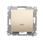 Simon 54 WMDL-081x2x-044 Przycisk „światło” z podświetleniem LED (moduł) 16AX, 250V~, zaciski śrubowe; złoty mat