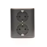 Simon 54 WMEW-12211C-048 Gniazdo podwójne Schuko podtynkowe z przesłonami torów prądowych wersja skandynawska 16A, 250V~, szybkozłącza; antracyt