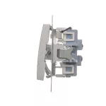 Simon 54 WMDL-0612xx-043 Łącznik schodowy podwójny z podświetleniem (moduł) 10AX, 250V~, zaciski śrubowe; srebrny mat